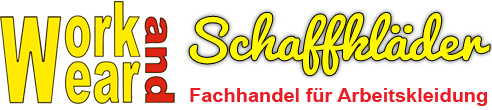 Das Logo von Work and Wear Schaffkläder - Fachhandel für Arbeitssicherheit wird in den Farben gelb und rot dargestellt